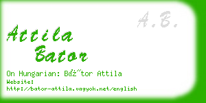 attila bator business card